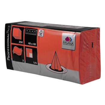 Papier Servietten, 1/4 Falz, 3-lagig, 40 x 40 cm, rot